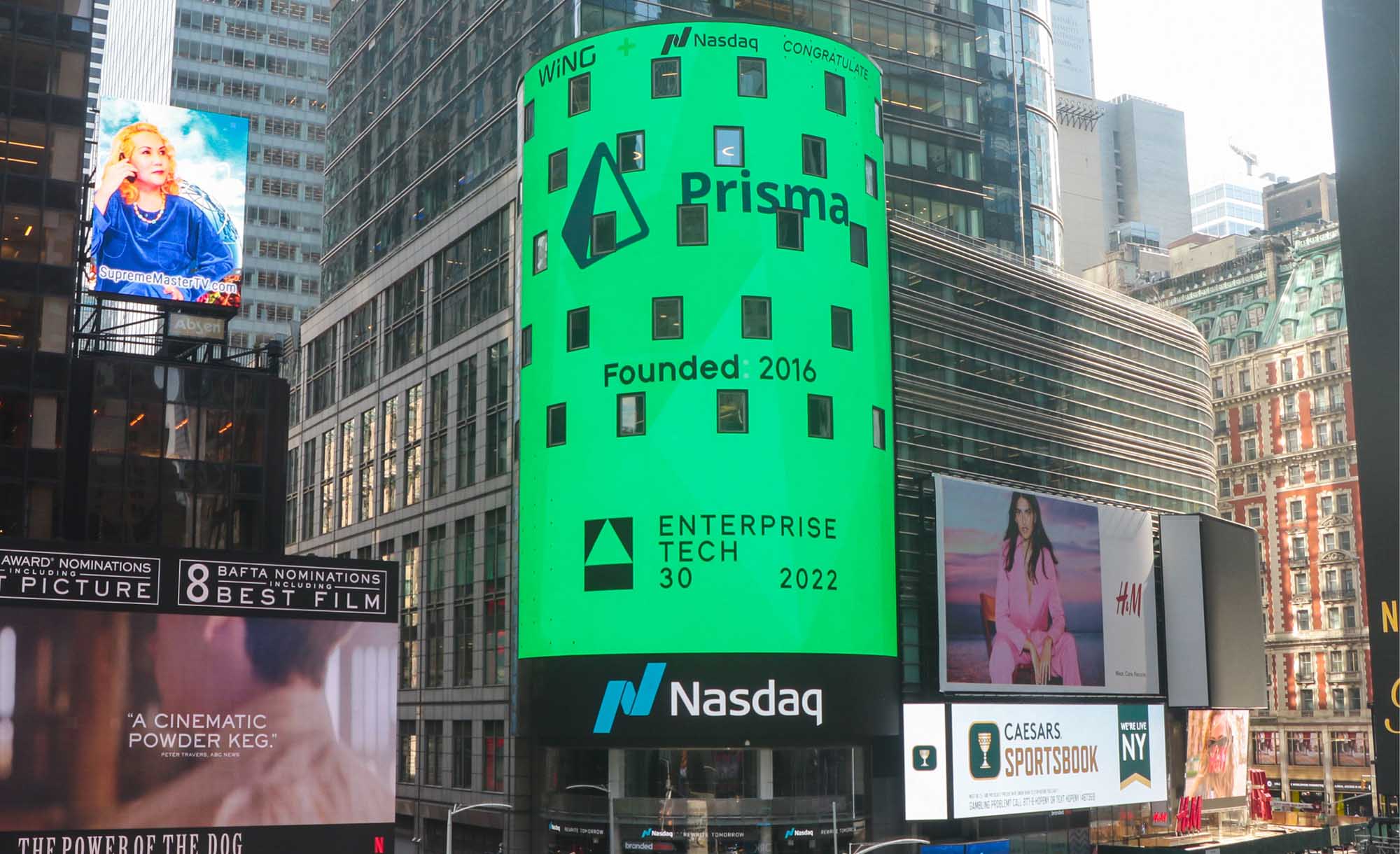 Prisma logo on timessquare