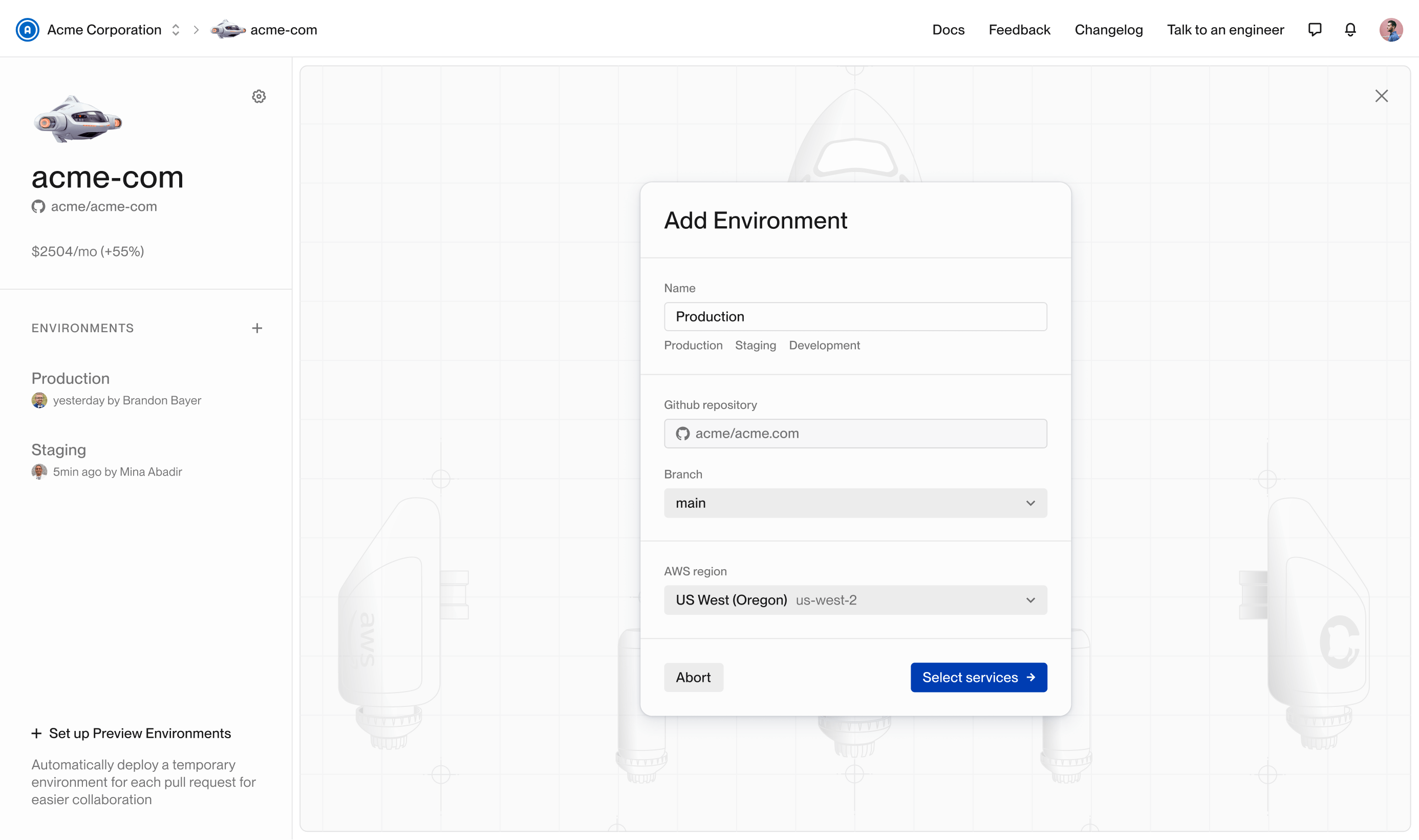 New environment interface